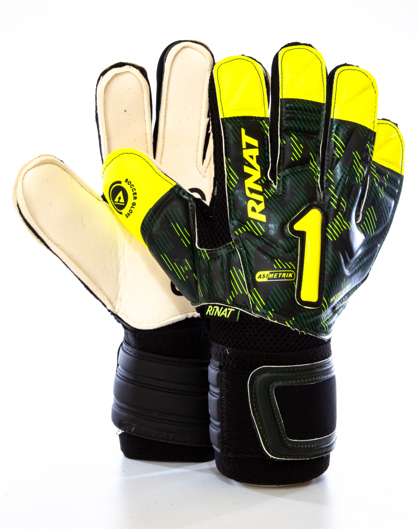 Guantes Rinat Asimetrik Hunter Semi Adulto Verde - Amarillo Neon