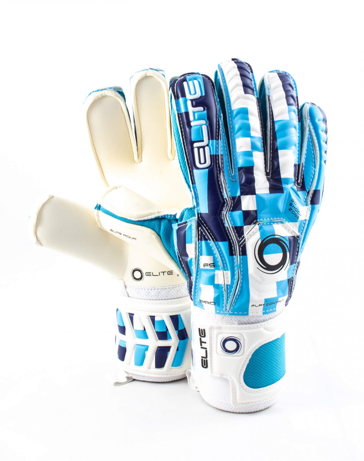 Guantes Elite Sport Aqua Azul - Blanco