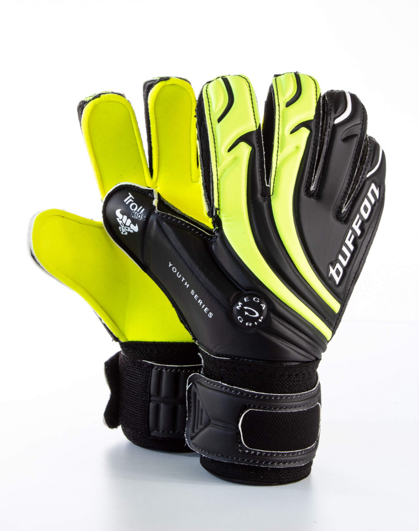 Guantes Buffon Troll Infantil Negro - Neón