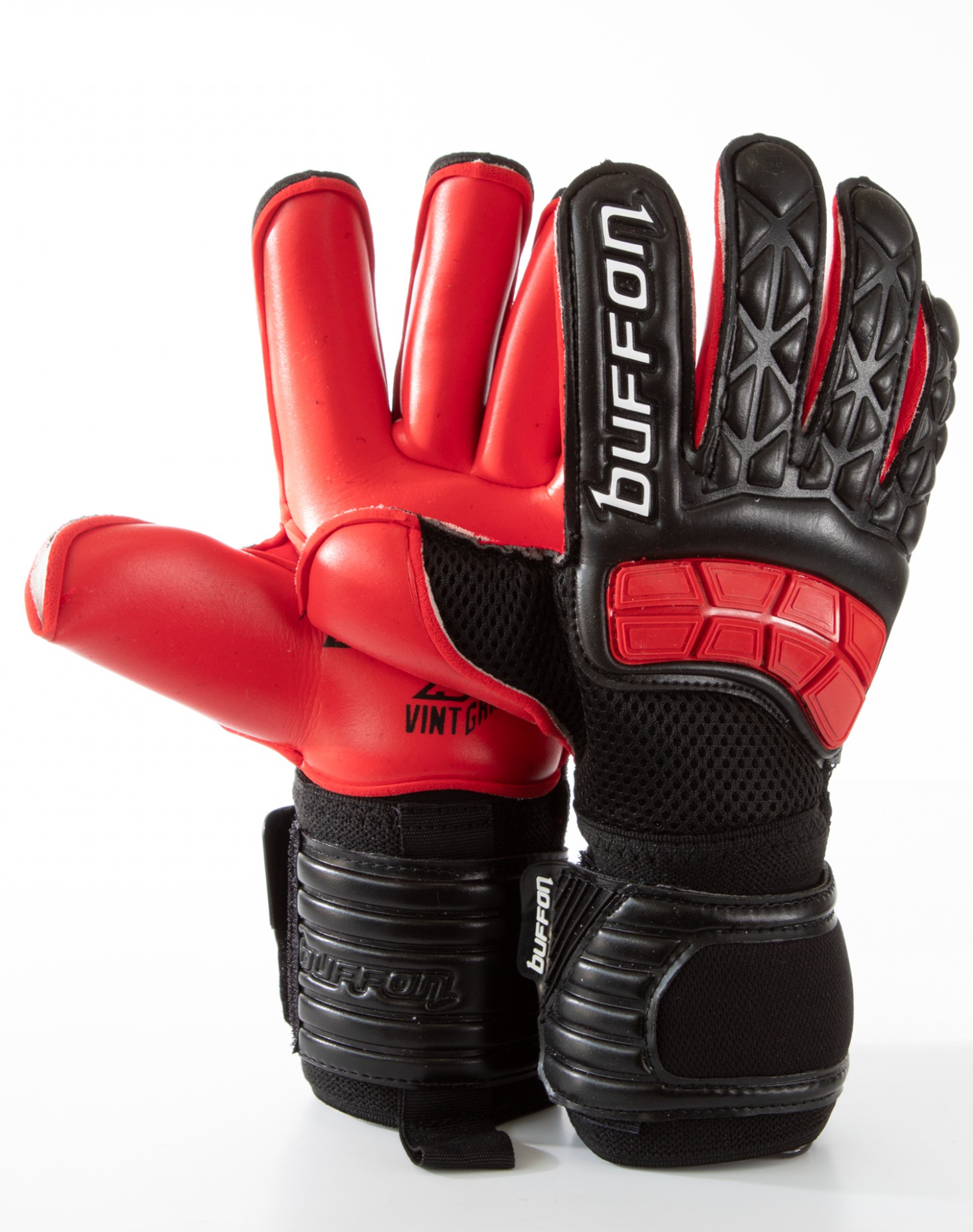 Guantes Buffon Warrior Juvenil Pro Negro - Rojo