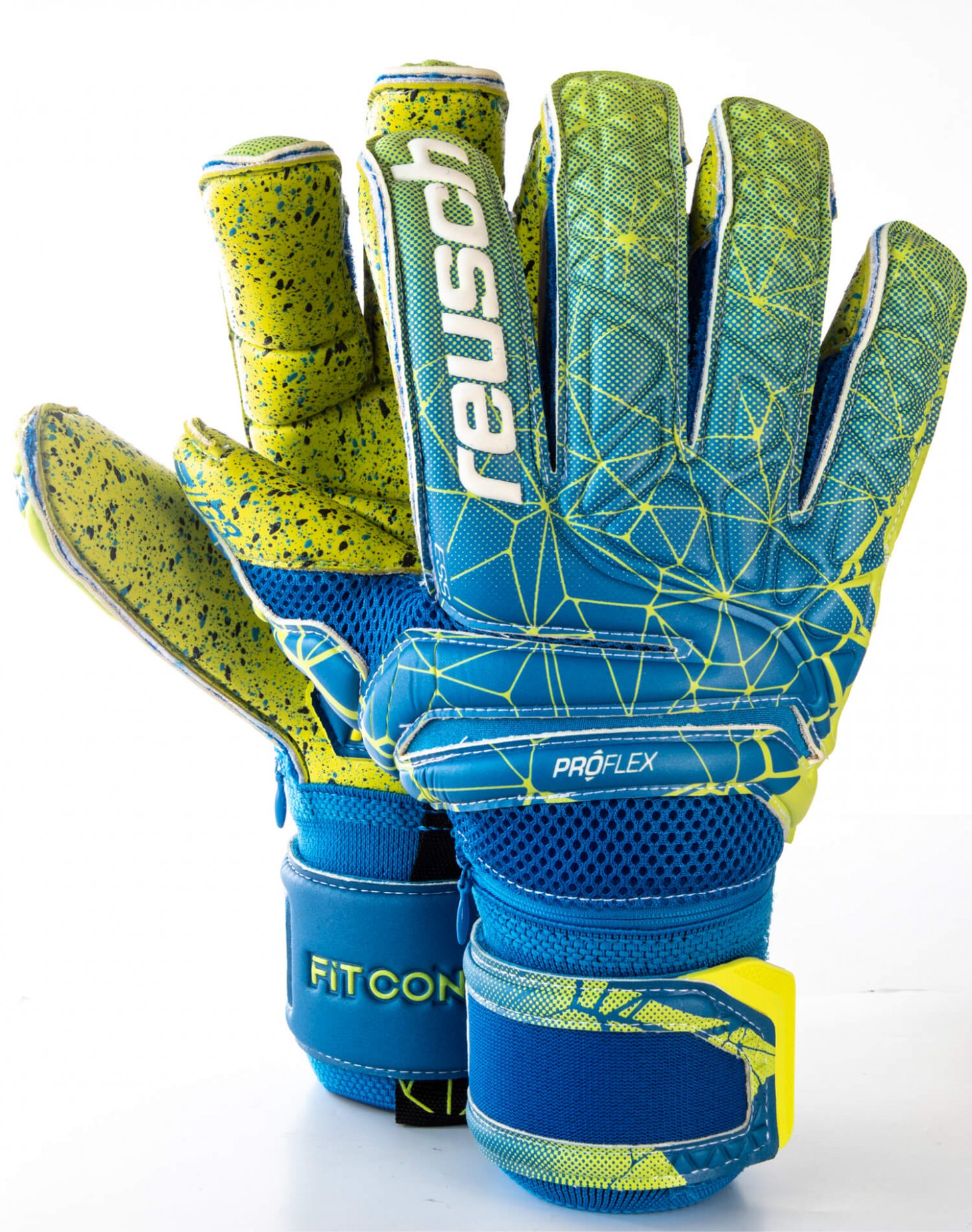 Guantes Reusch Fit Control Deluxe G3 Fusión Evolution Ortho-tec Blue Lime - Lime
