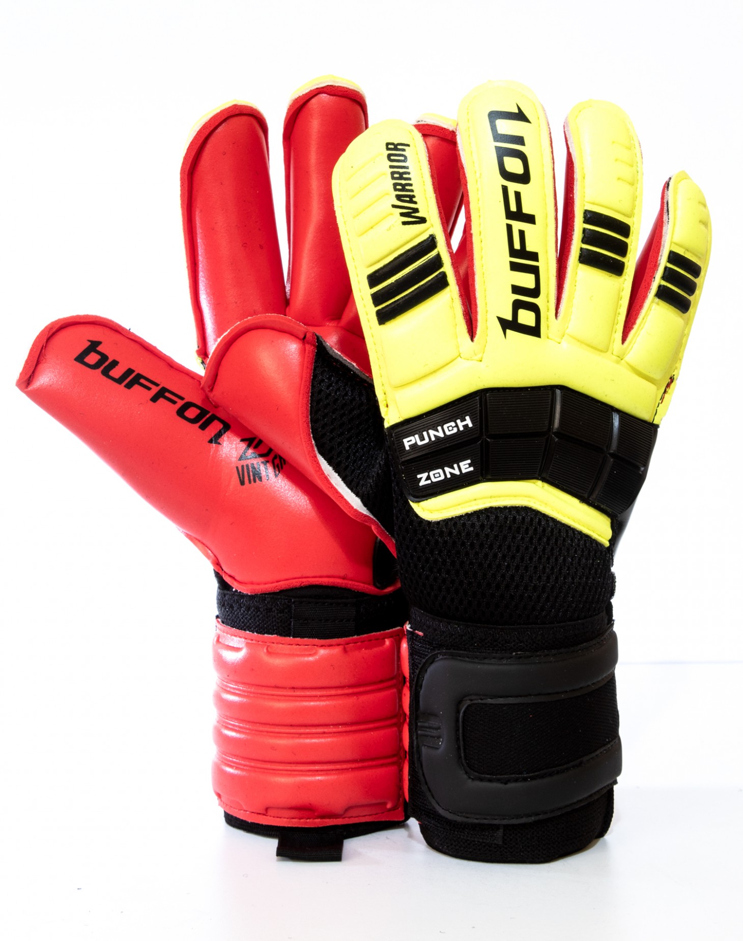 Guantes Buffon Warrior Negro - Rojo - Amarillo