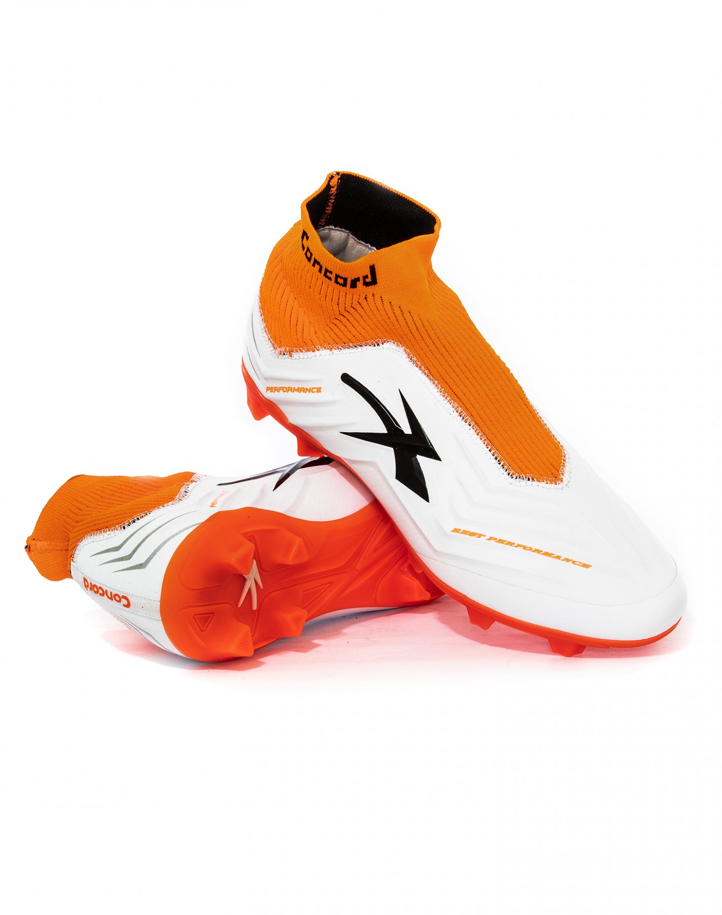 Zapatos de Futbol Concord Blanco - Naranja Mod S178GJ