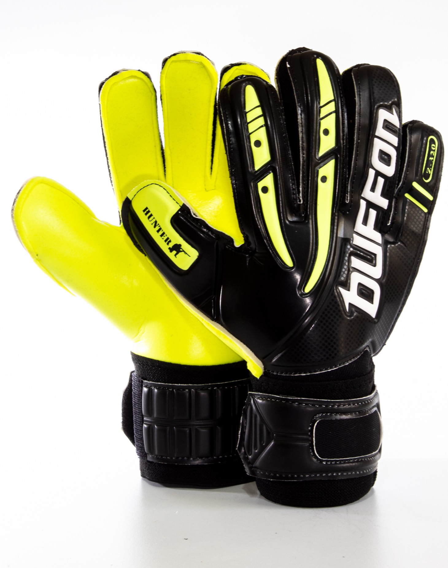 Guantes de Portero Buffon Hunter Basico Negro - Neón