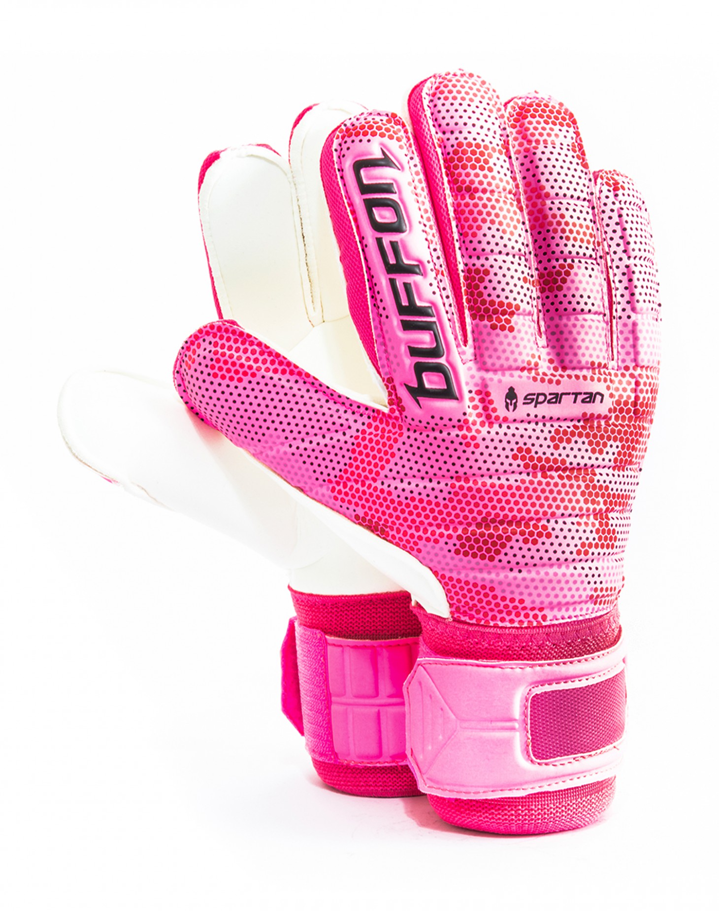 Guantes de Portero Buffon Spartan Basico Varillas Fiusha - Blanco