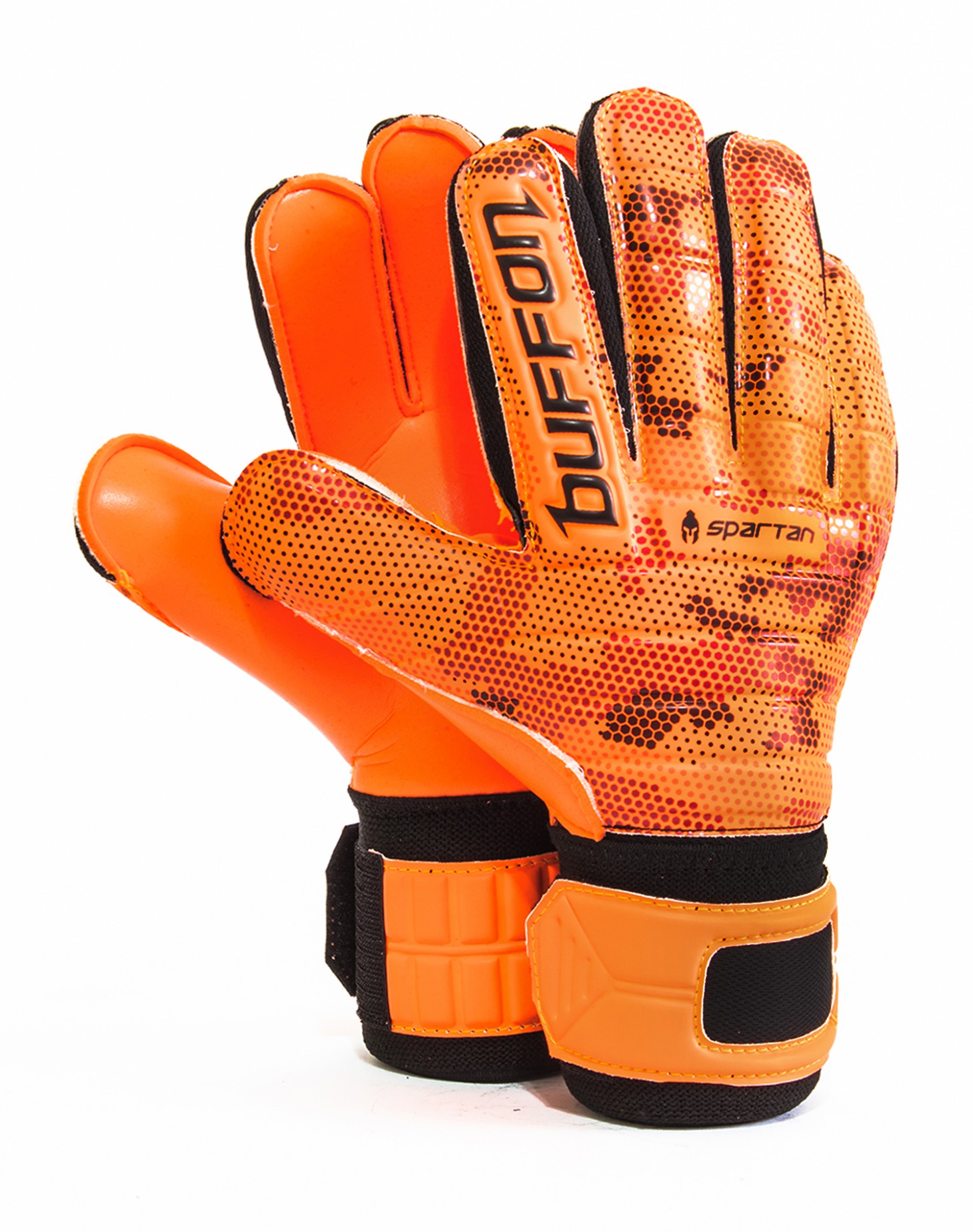 Guantes de Portero Buffon Spartan Basico Varillas Negro - Naranja