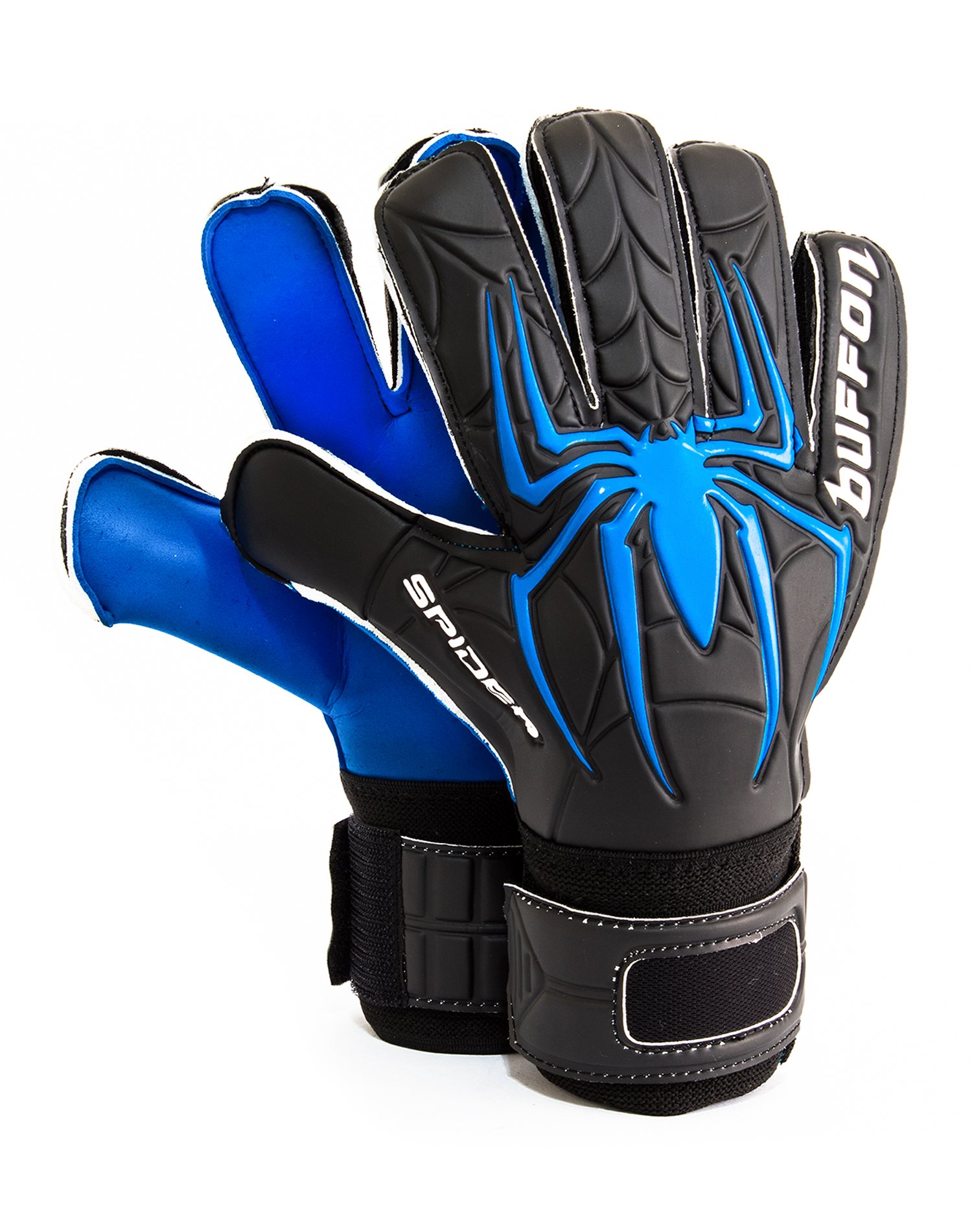 derrocamiento Subir Tentación Guantes Buffon Spider Basico Negro - Azul - Golero Sport