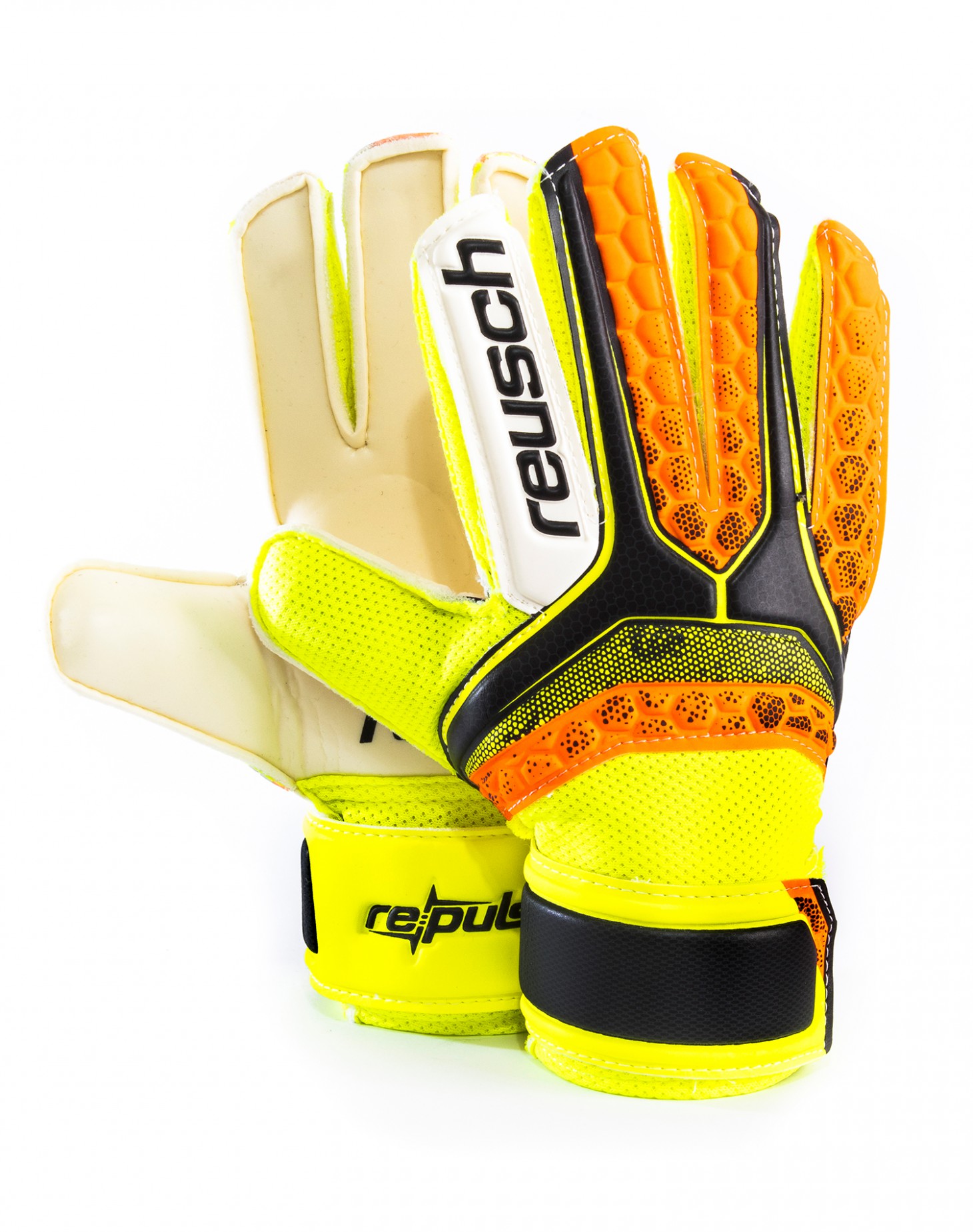 Guantes Reusch Re:pulse Junior Black/ Shocking orange
