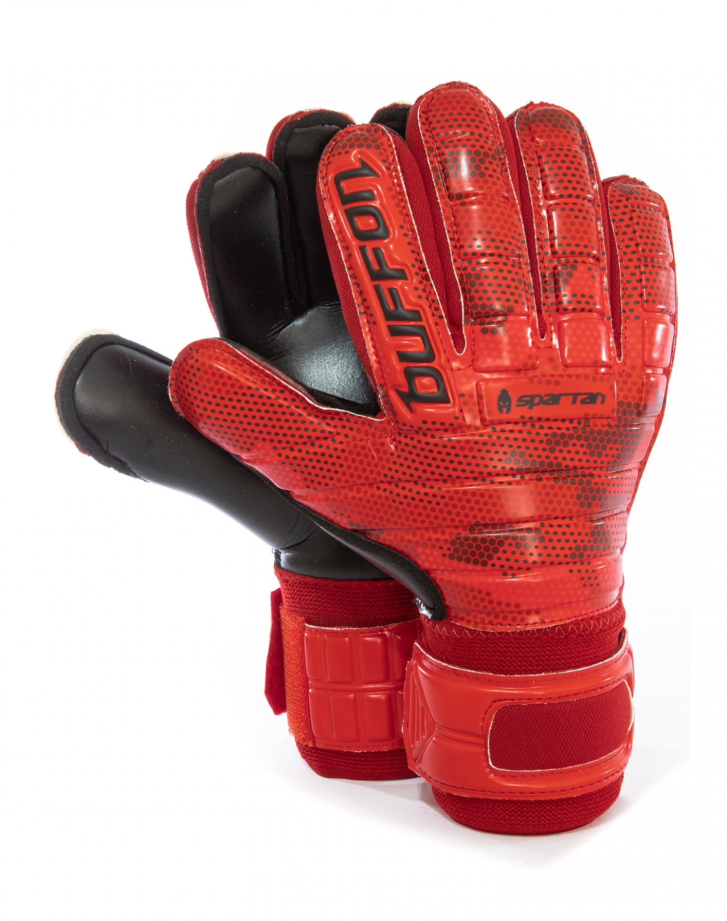 Guantes de Portero Buffon Spartan Basico Varillas Negro - Rojo
