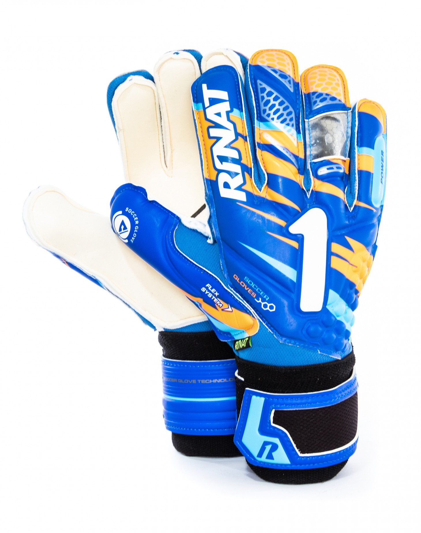 Guantes de Portero Rinat Shocker Spine Semi Azul/ Naranja FLT