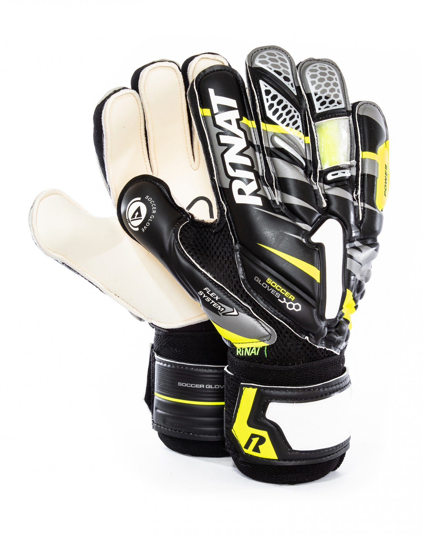 Guantes Rinat Shocker Spine Semi Negro/ Amarillo Neón