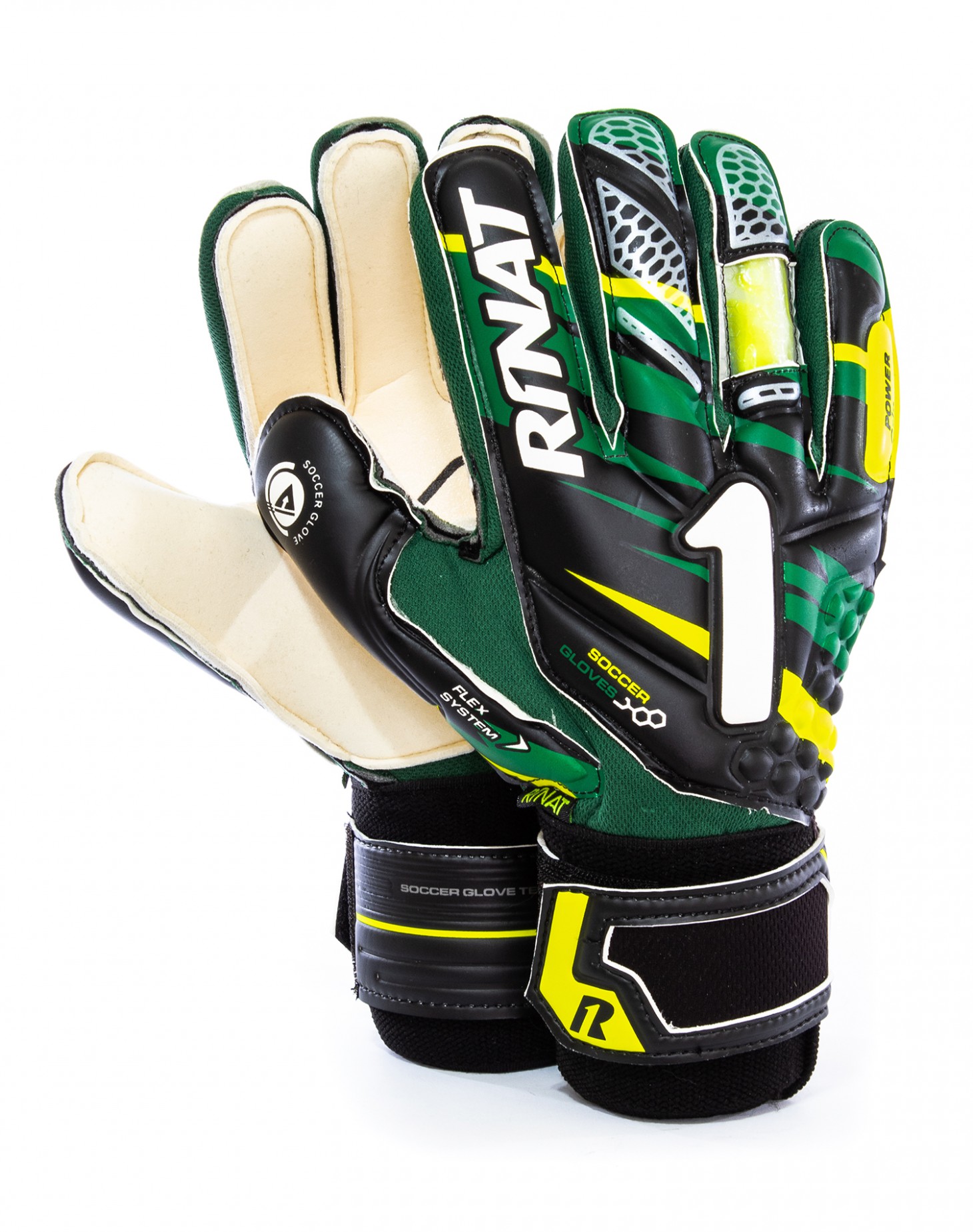 Guantes de Portero Rinat Shocker Spine Semi Negro/ Verde