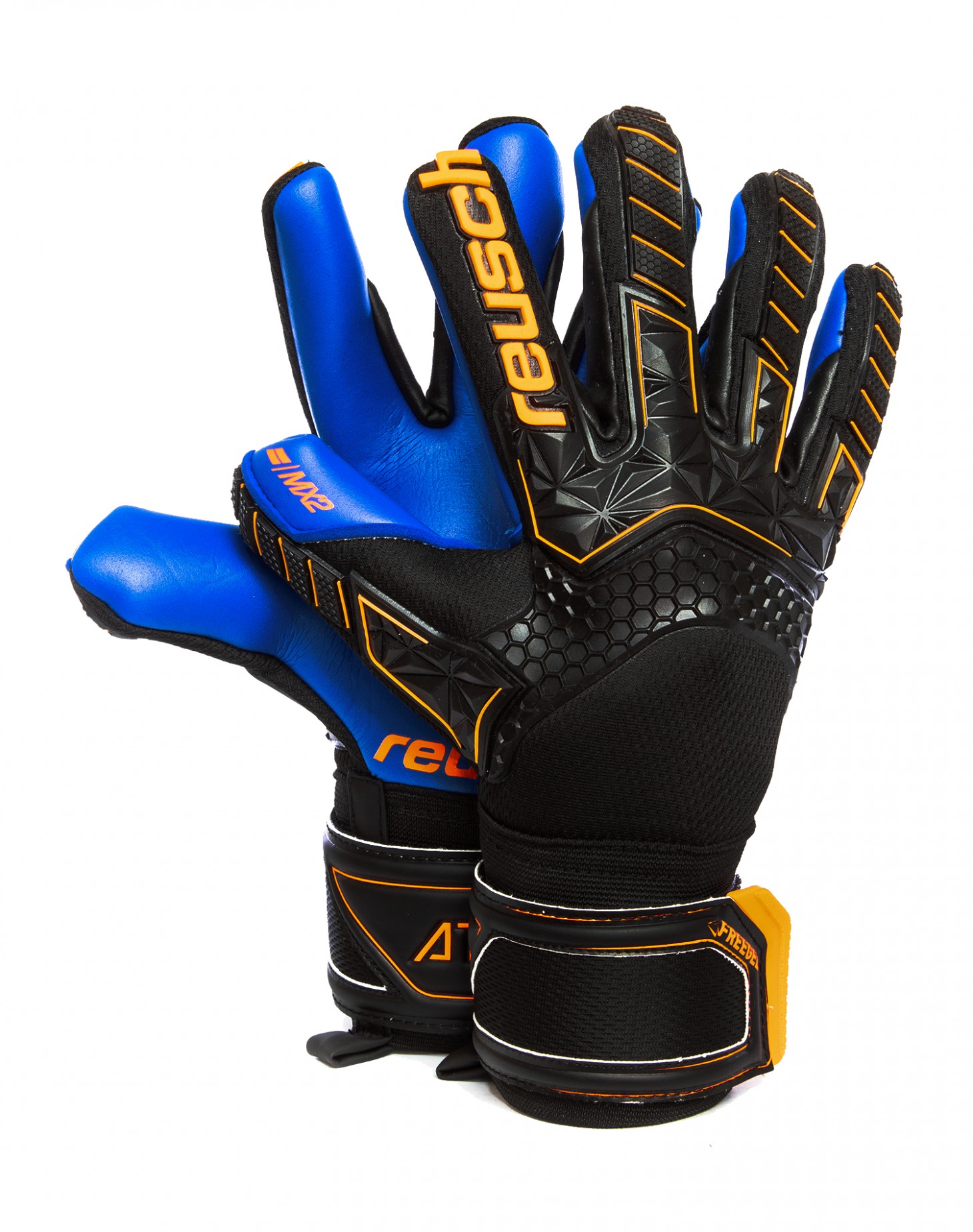 Guantes Reusch Attrakt Freegel MX2 black/shocking orange/deep blue