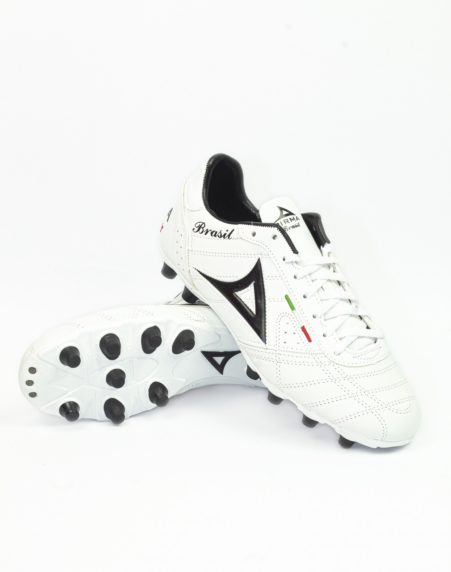 Zapatos de Futbol Soccer Pirma Brasil Modelo 0501 Piel Blanco