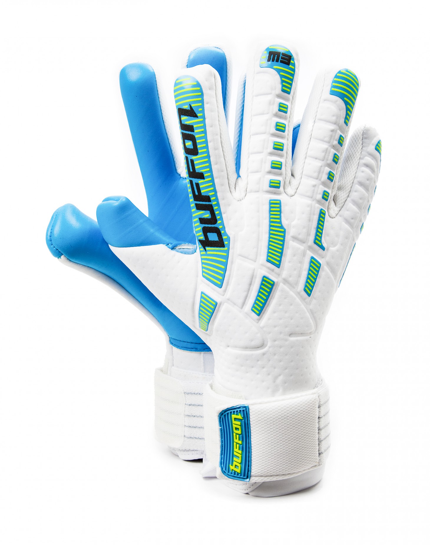 Guantes de Portero Buffon Monster Pro 3 Blanco/Aqua
