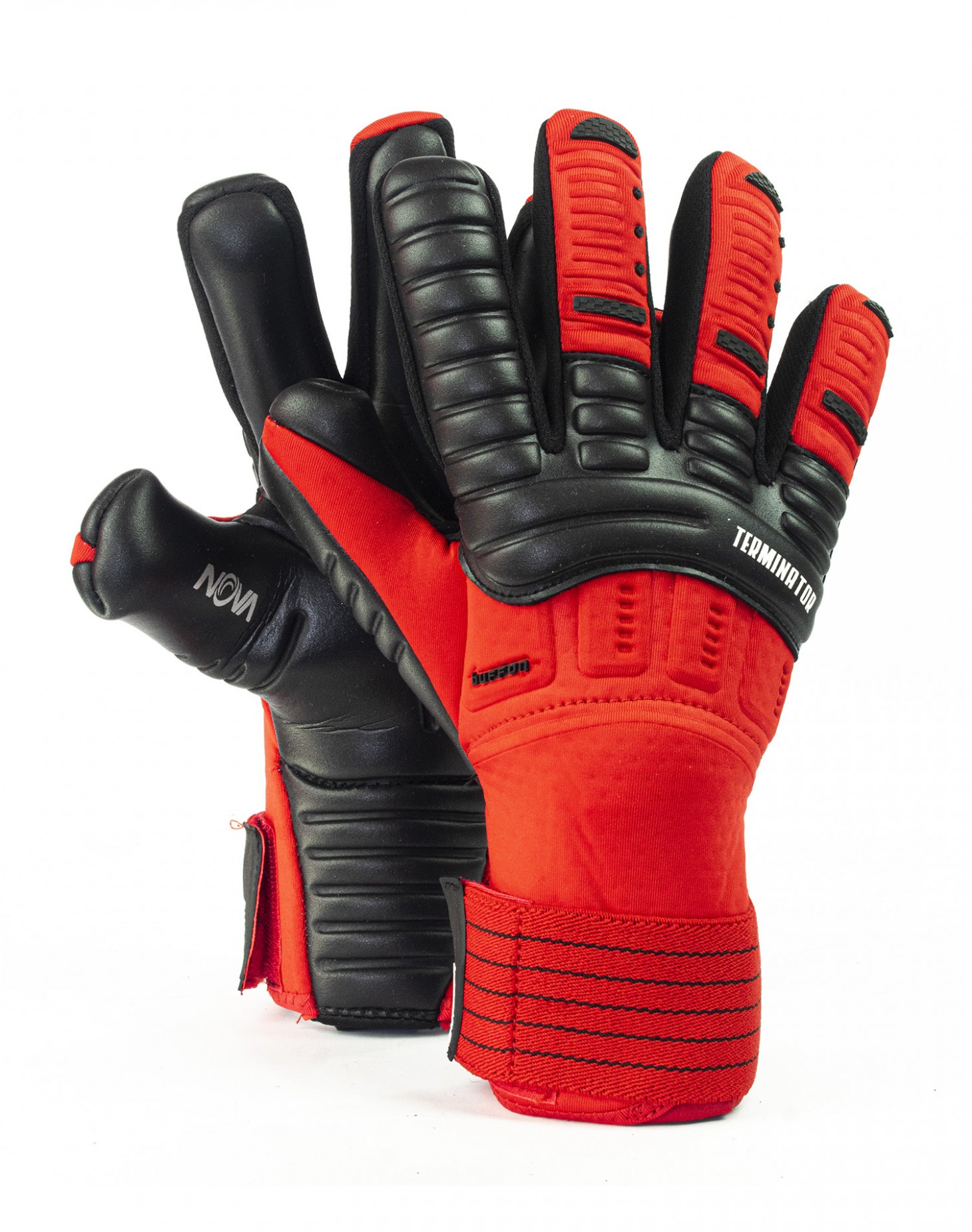 Guante Buffon Terminator Pro Varillas Negro/Rojo