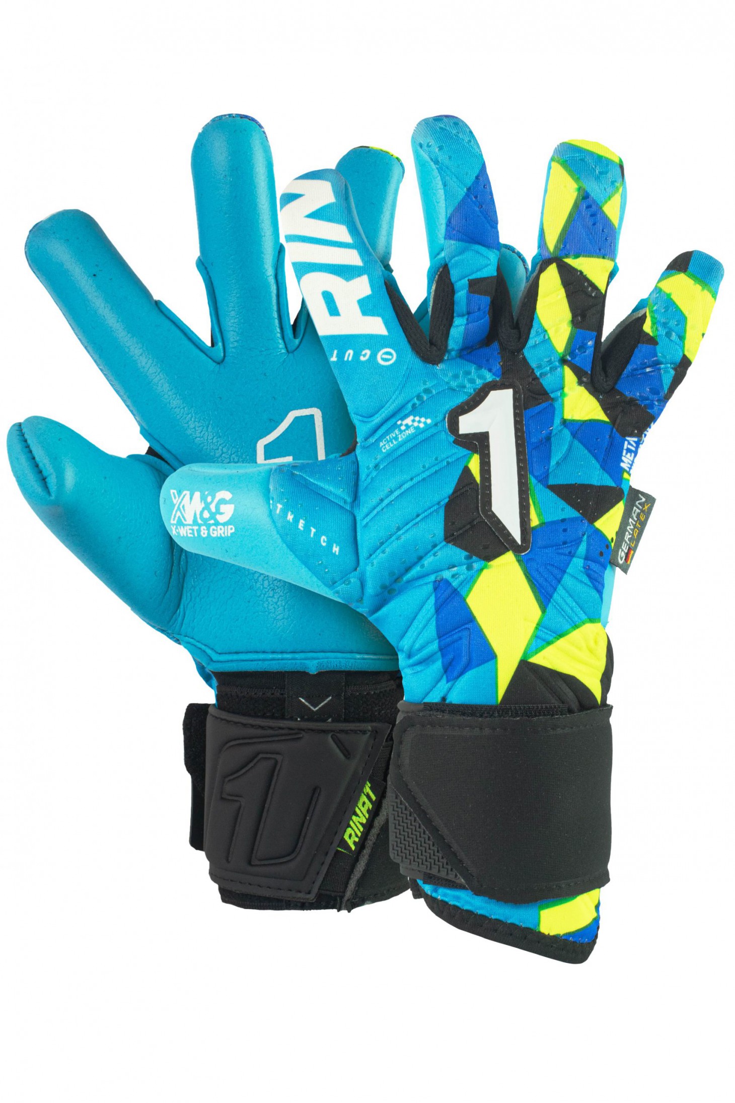 Guantes de Portero Rinat Meta Tactik GK Alpha Azul Amarillo Inf