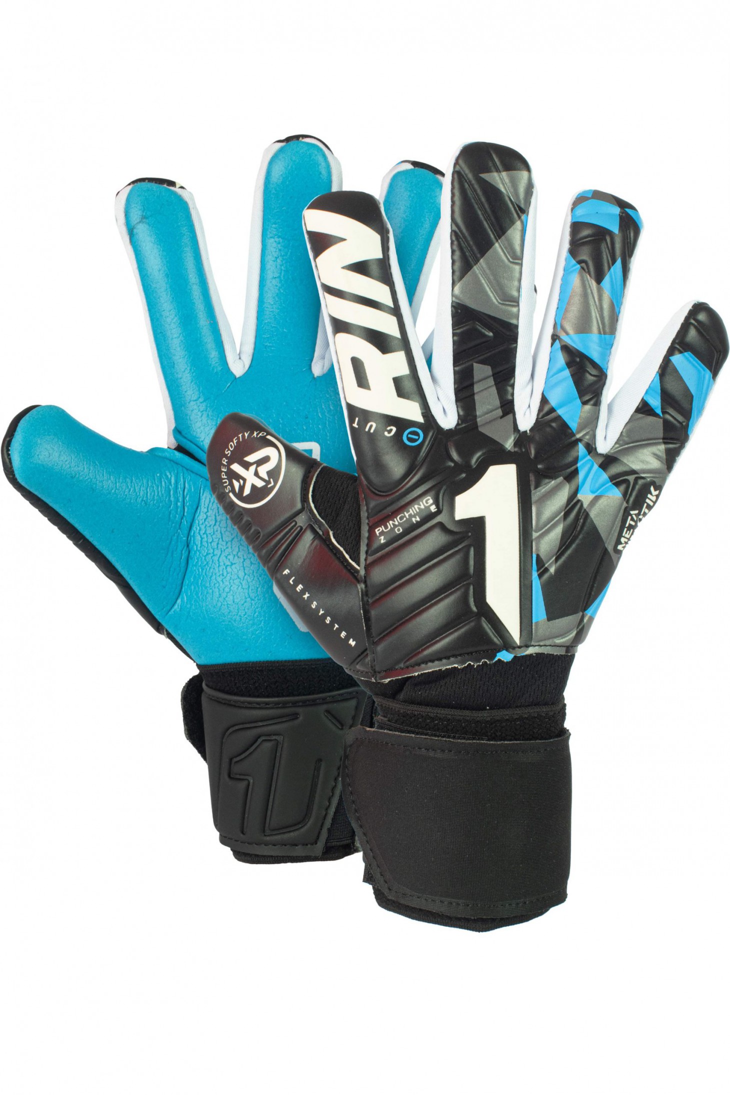 Guantes Rinat Meta Tactik GK Semi Infantil Azul Negro