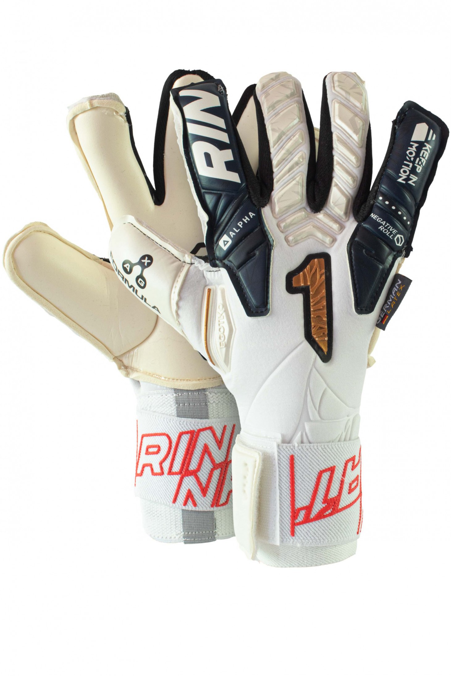 Guantes de portero Rinat Egotiko Vengador Alpha Premium Blanco