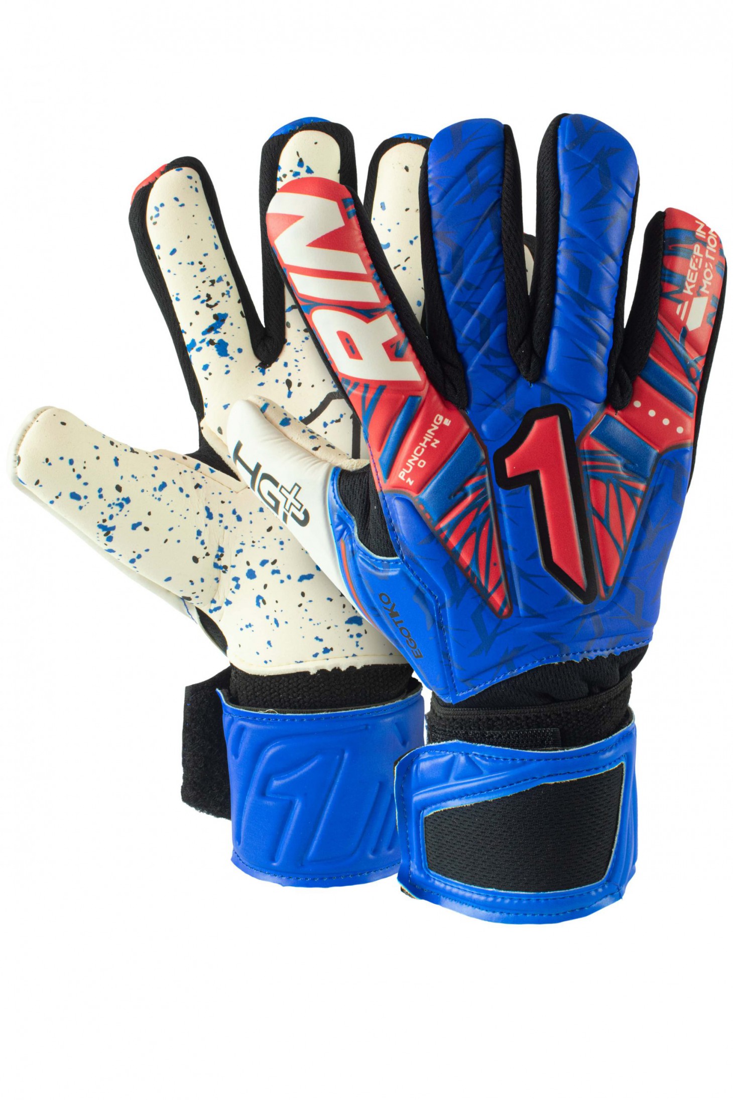 Guantes de portero Rinat Egotiko Vengador Turf Azul Rojo