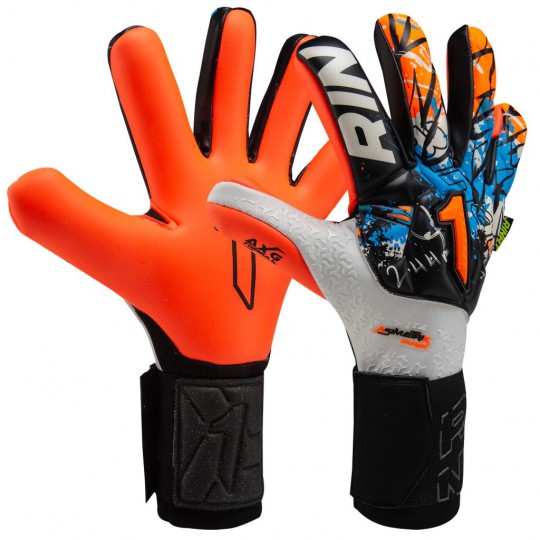Guantes de portero Rinat Asimetrik TX Pro Blanco Naranja Azul