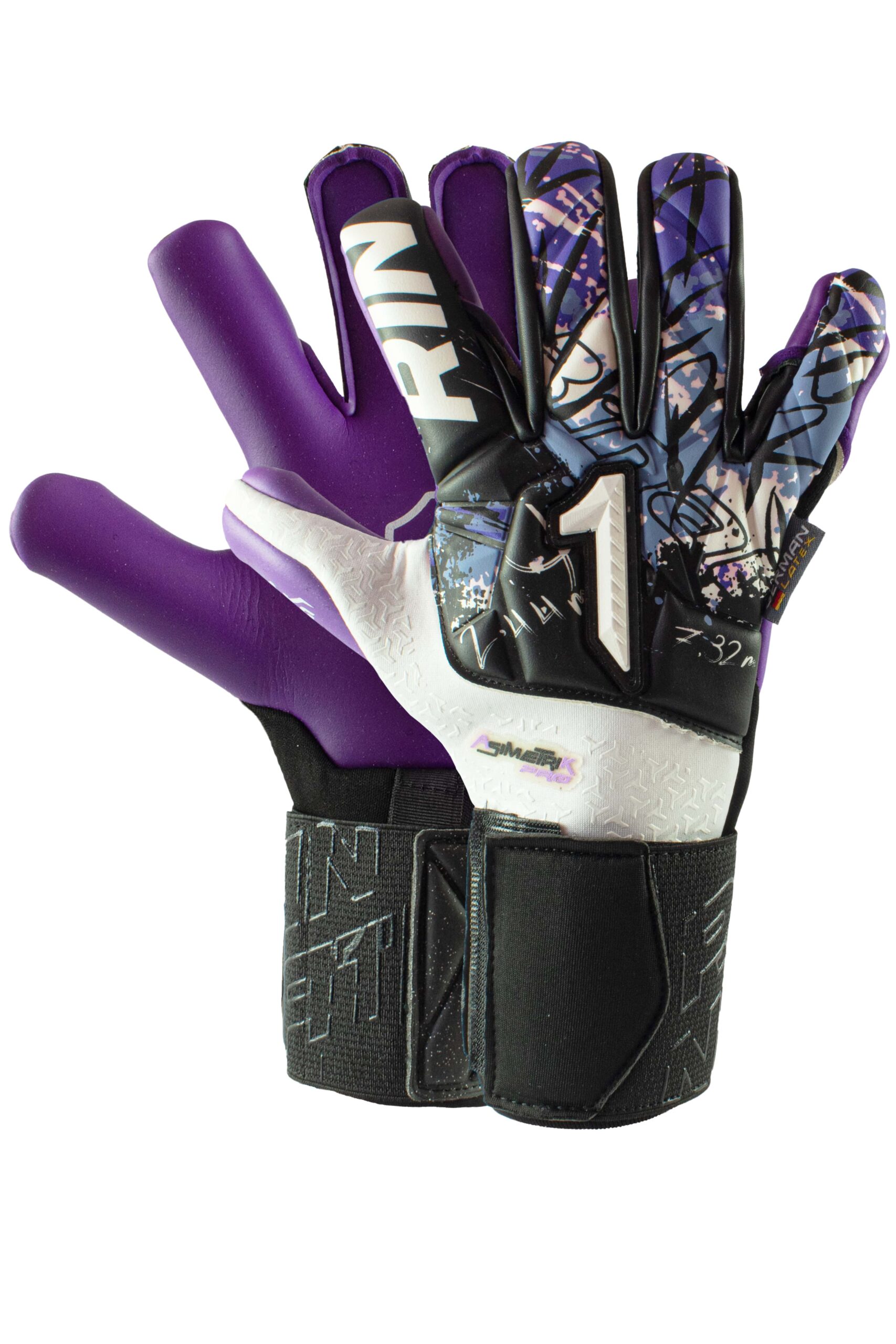 Guantes de portero Rinat Asimetrik Spines Pro Negro Verde Rosa