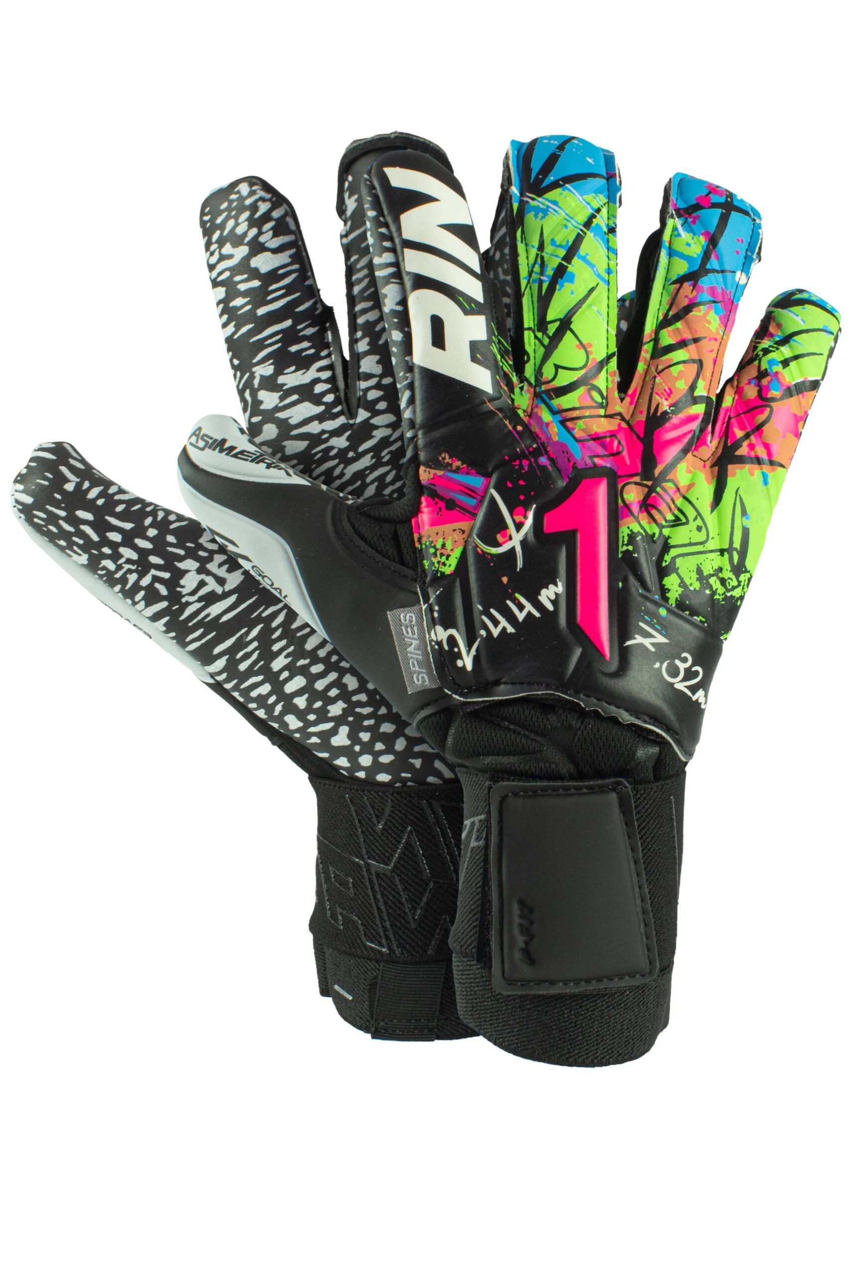 Guantes de portero Rinat Asimetrik TX Pro Blanco Naranja Azul