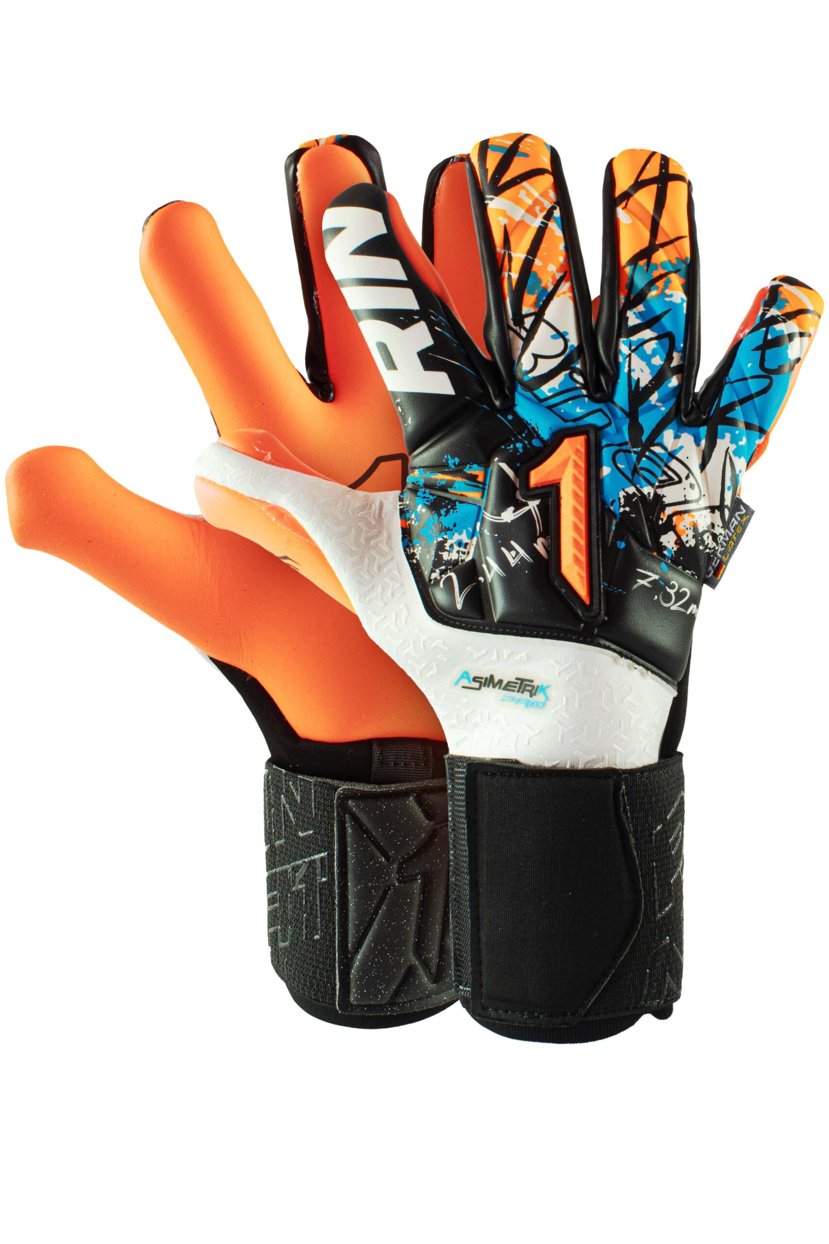 Guantes de portero Rinat Asimetrik TX Pro Rosa Verde Amarillo
