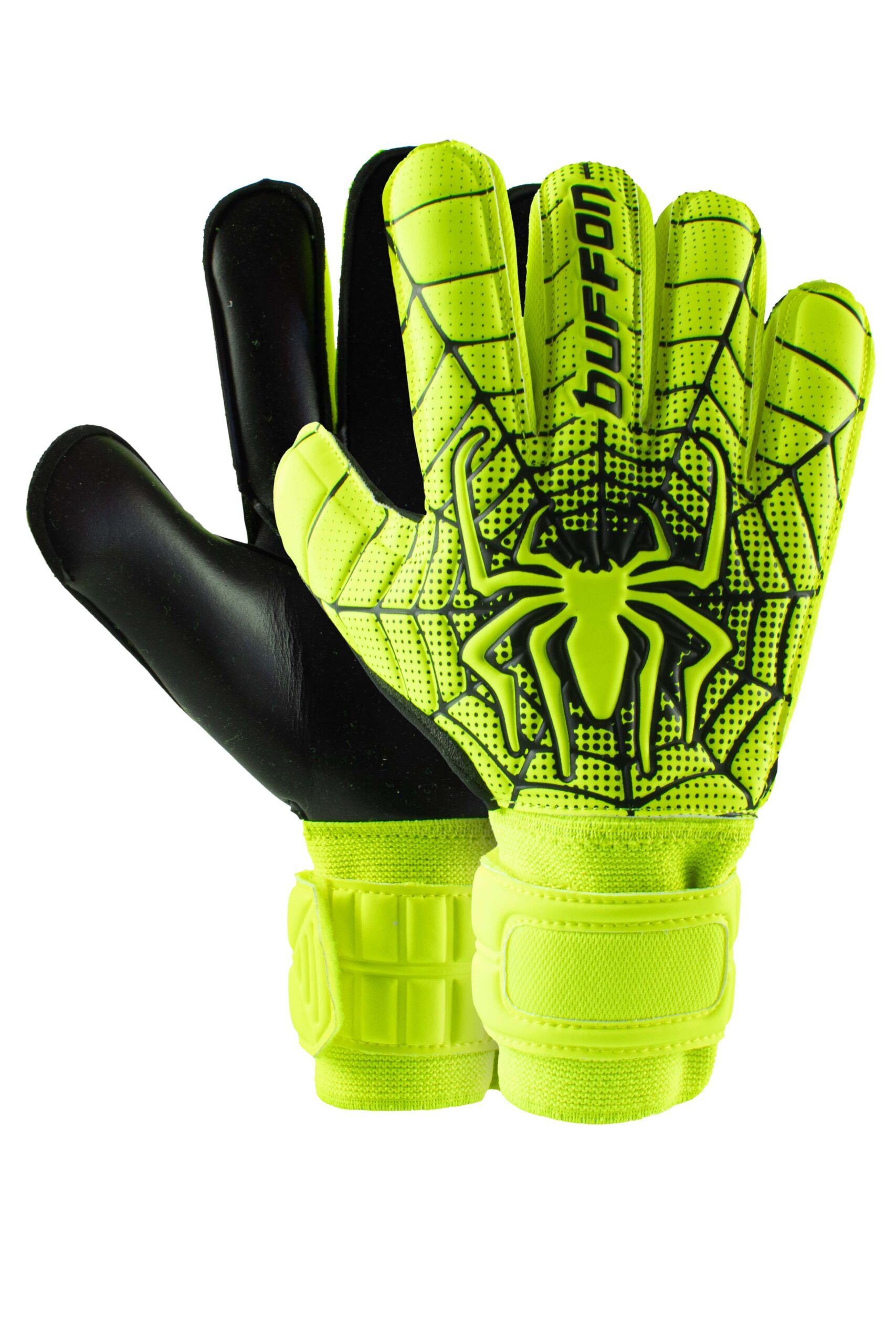 Guantes de portero Buffon Spider Basico Varillas Neón negro